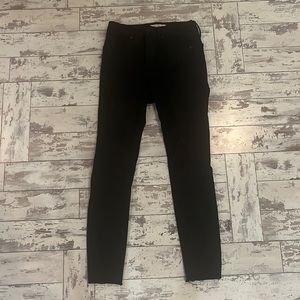 Madewell black jeans with raw hem, 9” High Rise Skinny